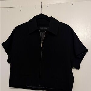 Zara ZW Collection Cropped Jacket Black Small